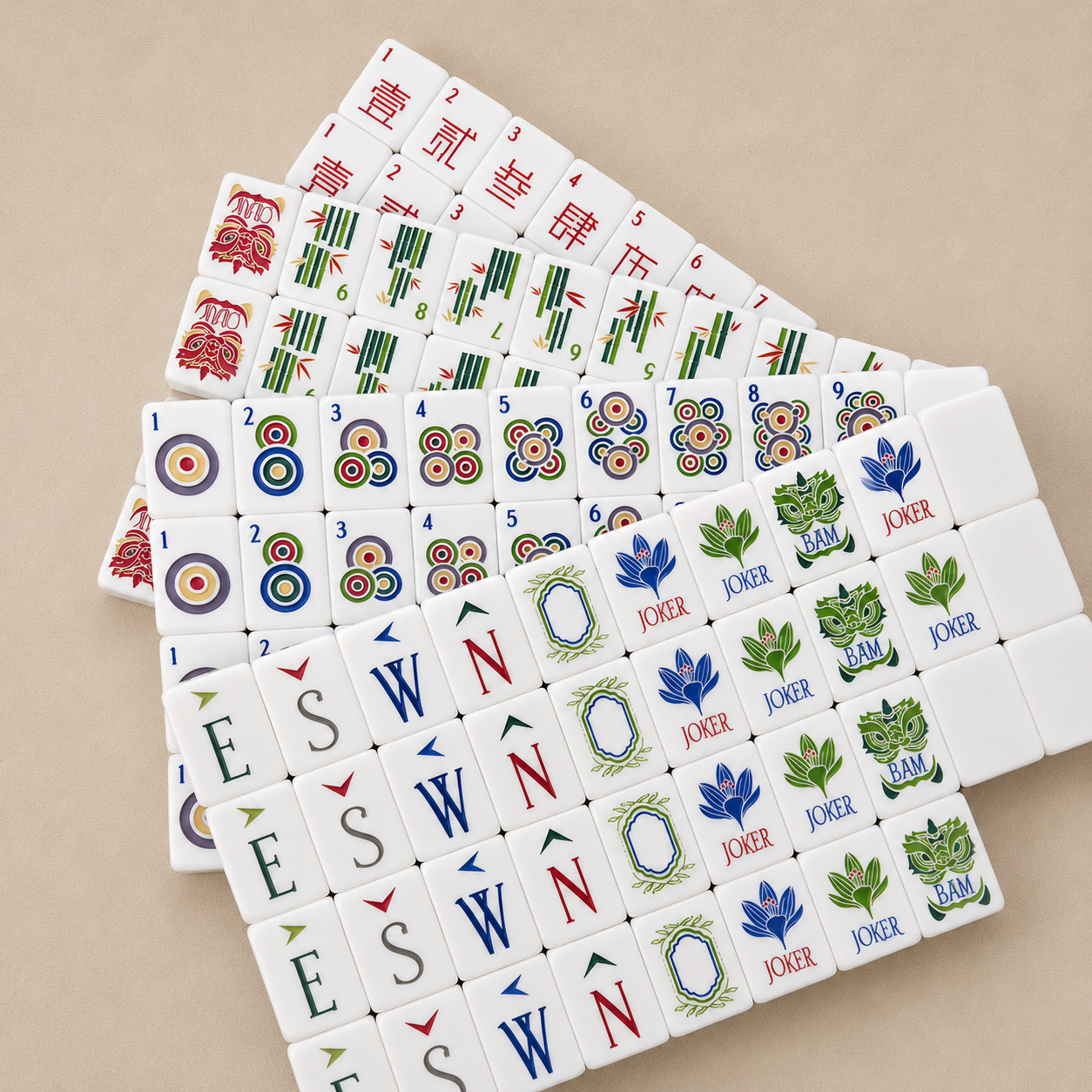 Luxury American Mahjong Set – Premium Acrylic Tiles with Burl Wood Finish | Complete Mahjong Game Set | Gift for Mahjong Lovers