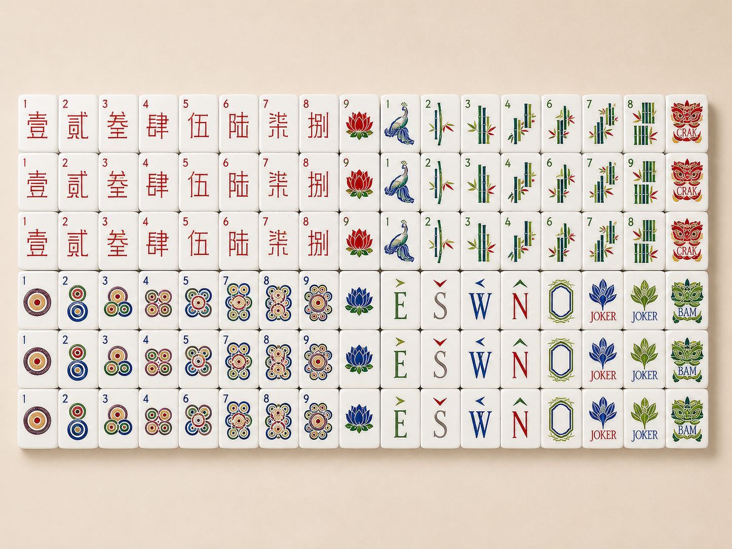 Luxury American Mahjong Set – Premium Acrylic Tiles with Burl Wood Finish | Complete Mahjong Game Set | Gift for Mahjong Lovers